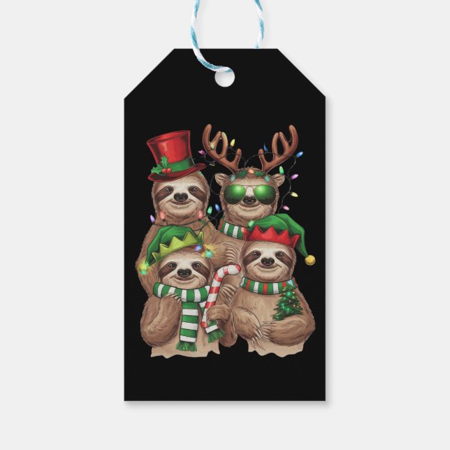 Étiquettes-cadeau Sloth Christmas Joyeux Slothmas Sloth Lover Cadeau (Dos)