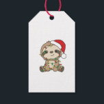 Étiquettes-cadeau Sloth Christmas Winter Animaux Slots<br><div class="desc">Le paresseux à Noël avec des lumières de fées. Animaux amusants avec des cadeaux et de la neige pour les vacances. Un doux salut de Noël. Les fentes sont des animaux mignons et parfaits pour Noël.</div>