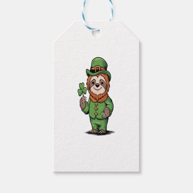 Étiquettes-cadeau Sloth St Patrick's Day Irish Lucky (Devant)