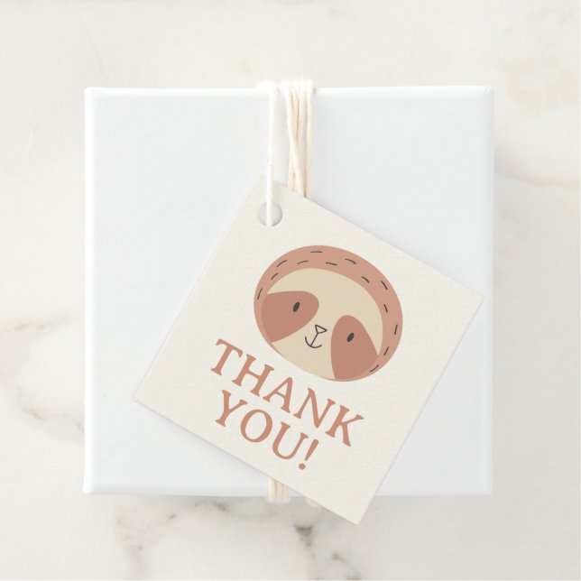 Étiquettes Cadeau Slumberkins Sloth Thank You (En situation)