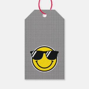 Étiquettes-cadeau Smile Emoji Happy Face Lunettes de soleil En vichy