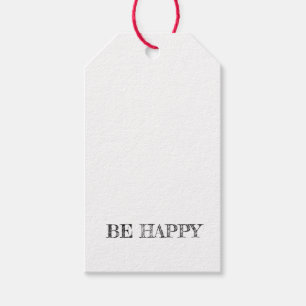 Étiquettes-cadeau Smile Face Emoji SOYEZ HEUREUX Jaune Noir Rouge Fu