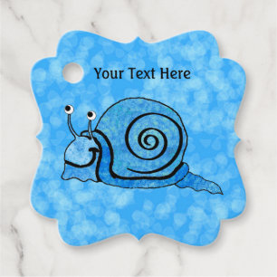 Étiquettes Cadeau Smiling mignon escargot bleu tarte teinture Look S