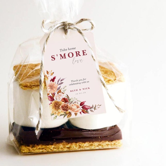 Étiquettes-cadeau S'more amour Mariage de automne Favor (s'more love, fall wedding favor tags)