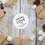 Étiquettes Cadeau S'more Love Heart Black White Rustic Mariage<br><div class="desc">Design rustique avec un joli vecteur noir et blanc dessiné à la main illustration cardiaque. Il y a un choix de papier (la ficelle est facultative). La police du nom et de la date du couple est personnalisable.</div>