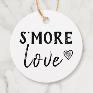 Étiquettes Cadeau S'more Love Heart Rustic Wedding Favor Tags