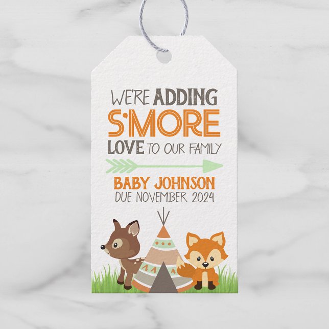 Étiquettes-cadeau Smore Love Woodland Camper Baby shower Favoriser T (Créateur téléchargé)