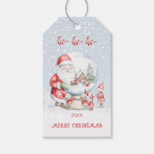 Étiquettes-cadeau Snow Globe Père Noël Elf Christmas