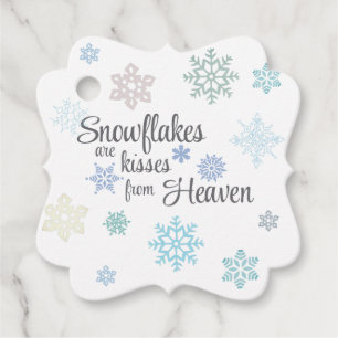 Étiquettes Cadeau Snowflake Kisses from Heaven Tags cadeaux