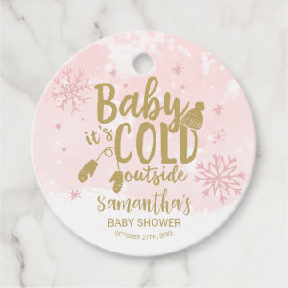 Étiquettes Cadeau Snowflakes Baby It's Cold Outside Baby shower