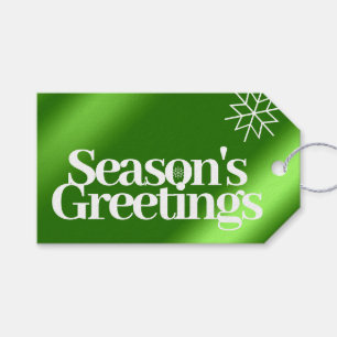 Étiquettes-cadeau Snowflakes minimalistes Joyeuses Fêtes à huile ver