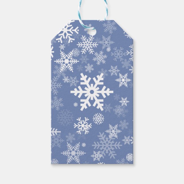 Étiquettes-cadeau Snowflakes Personnaliser graphique Arrière - plan  (Devant)