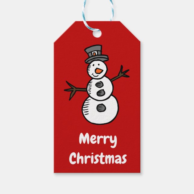 Étiquettes-cadeau Snowman (Devant)