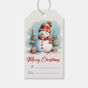 Étiquettes-cadeau Snowman Christmas Holiday Tags