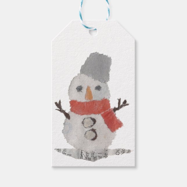 Étiquettes-cadeau Snowman, Fêtes, Noël, Whimsical (Devant)