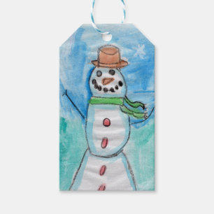Étiquettes-cadeau Snowman Happiness - Kids Art for CHOC