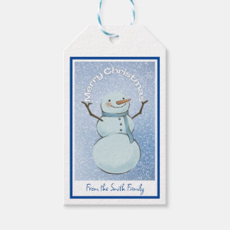 Étiquettes-cadeau Snowman Joyeux Noël