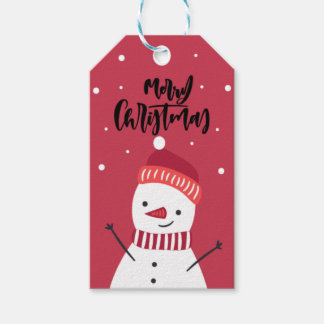 Étiquettes-cadeau Snowman personnalisé Joyeux Noël