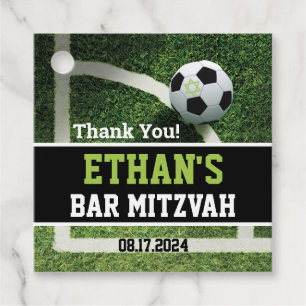 Étiquettes Cadeau Soccer Bar Mitzvah Merci