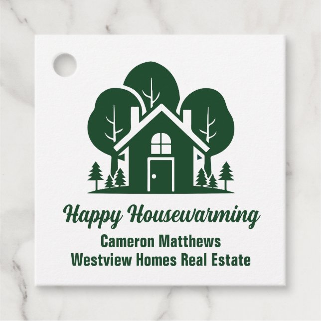 Étiquettes Cadeau Société immobilière sur mesure Green Forest House (Devant)
