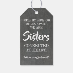Étiquettes-cadeau Soeurs au coeur - Proposition d'une bonne demoisel