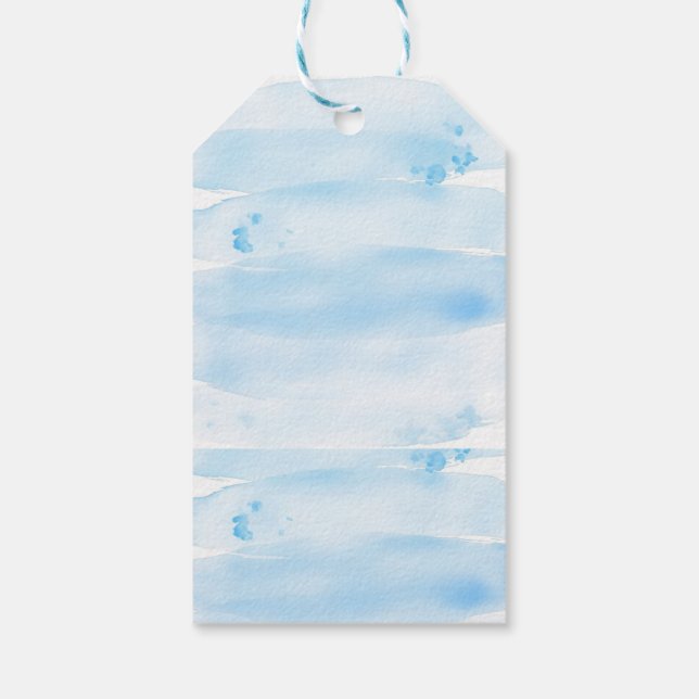 Étiquettes-cadeau Soft Blue Watercolor Brush (Dos)