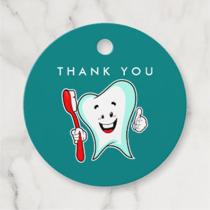 Étiquettes Cadeau Soins dentaires Bonne dent avec Merci de brosse à