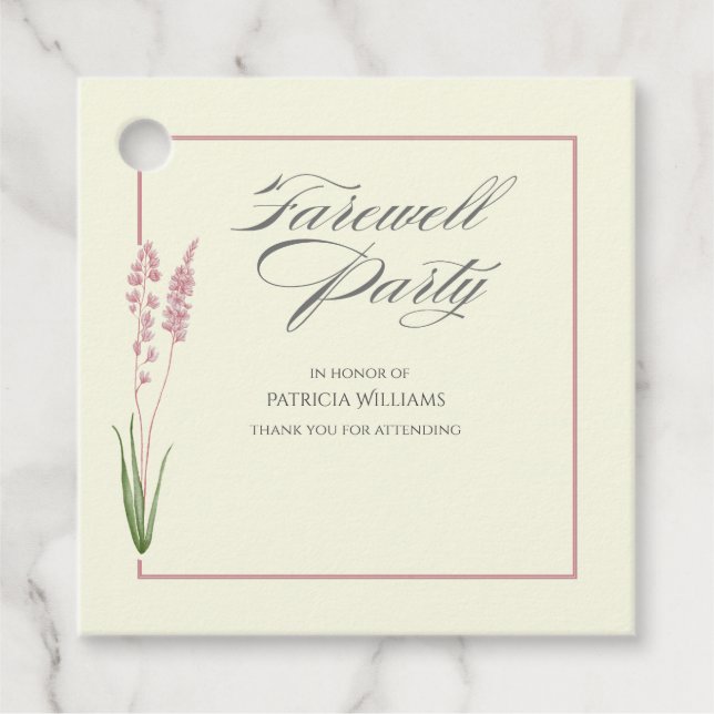 Étiquettes Cadeau Soirée d'adieu Fleur sauvage de Pastel pour femmes (Devant)