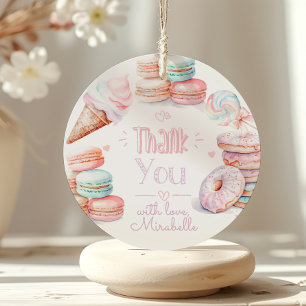 Étiquettes Cadeau Soirée d'anniversaire pastel merci