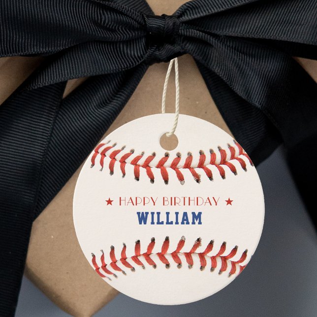 Étiquettes Cadeau Soirée de baseball Sport joyeuse fête d'anniversai (Baseball Softball Sport Happy Birthday Party Favor Tags)