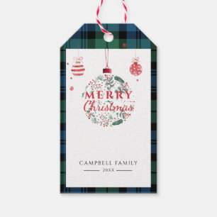 Étiquettes-cadeau Soirée de Noël programmée Rustic Campbell Tartan