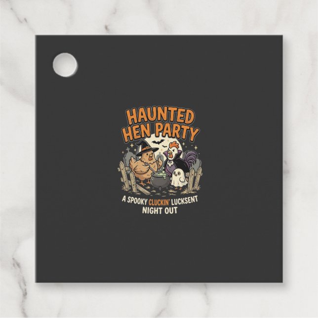 Étiquettes Cadeau Soirée de poule hantée d'Halloween (Devant)