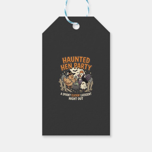 Étiquettes-cadeau Soirée de poule hantée d'Halloween (Devant)