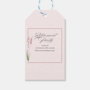 Étiquettes-cadeau Soirée de retraite Fleur sauvage Pastel pour les f