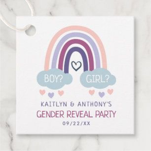 Étiquettes Cadeau Soirée de révélation de genre de Little Rainbow