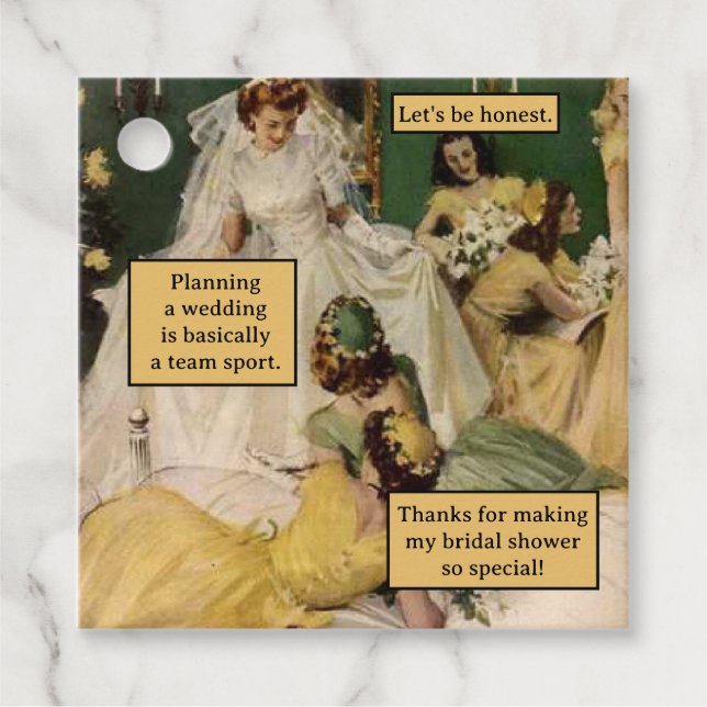 Étiquettes Cadeau Soirée Mariage Merci Vintage (Devant)