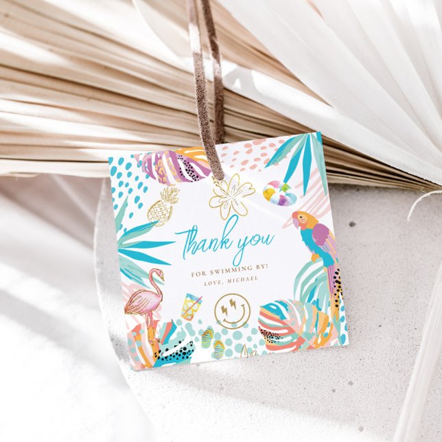 Étiquettes Cadeau Soirée Tropicale (Créateur téléchargé)
