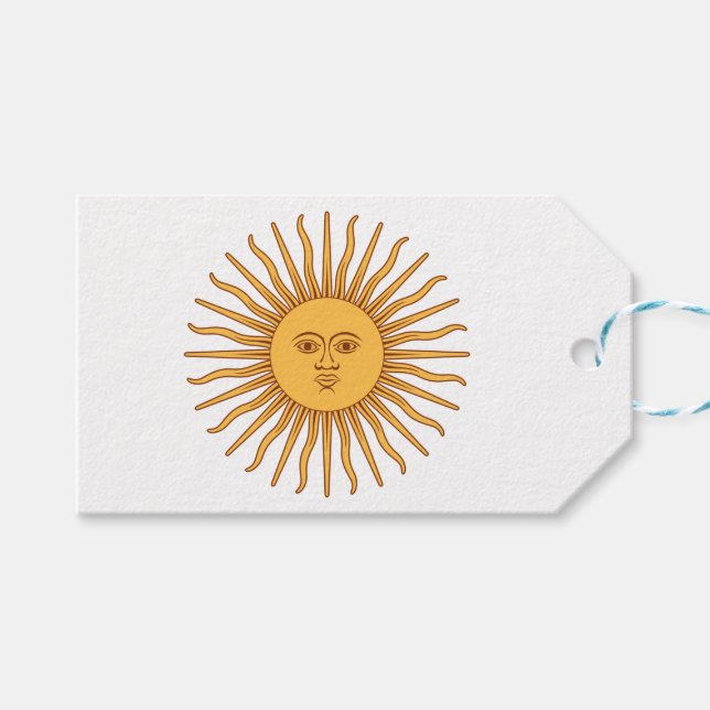 Étiquettes-cadeau Soleil argentin (Devant (Horizontal))