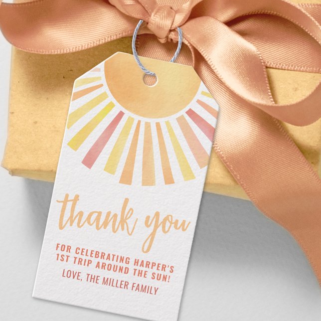 Étiquettes-cadeau Soleil Merci (Sun Thank You Gift Tags)