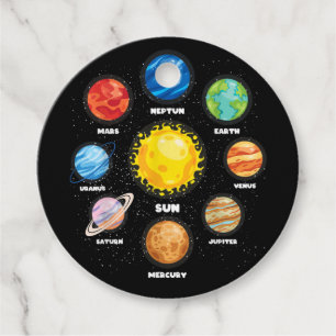 Étiquettes Cadeau Soleil Planètes Externe Scientifique Espace astron