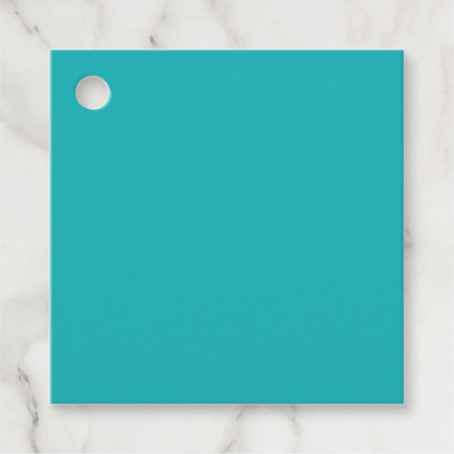 Étiquettes Cadeau Solide bleu océanique turquoise (Devant)