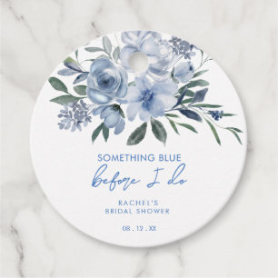 Étiquettes Cadeau Something Blue Before I Do Floral Bridal Shower