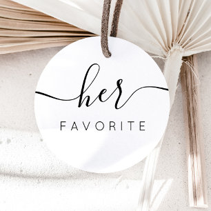 Étiquettes Cadeau Son Cadeau Favori de Calligraphie Classique Rond