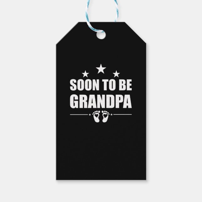Étiquettes-cadeau Soon To Be Grandpa Grandad Pregnancy Announcement (Devant)