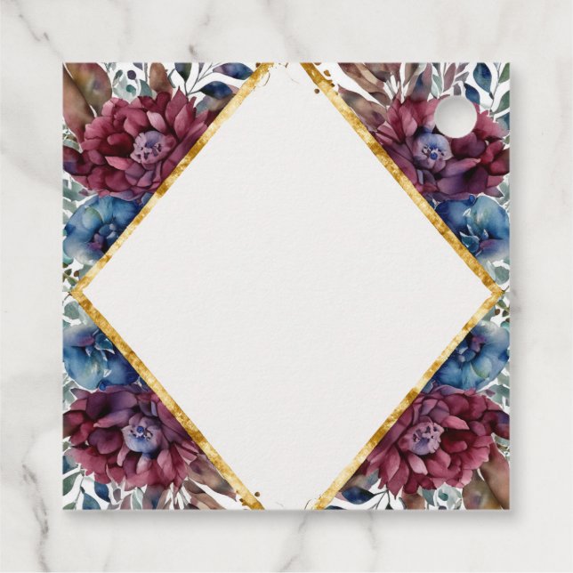 Étiquettes Cadeau Sophistication stupéfiante Mariage de pivoine à bi (Dos)