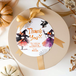 Étiquettes Cadeau Sorcières Halloween fête d'anniversaire merci