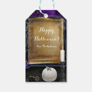 Étiquettes-cadeau Sorcières magique Livre d'orthographe Halloween Fê