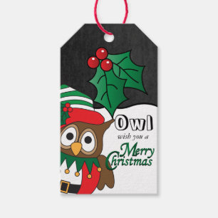 Étiquettes-cadeau Souhait de hibou vous un Joyeux Noël