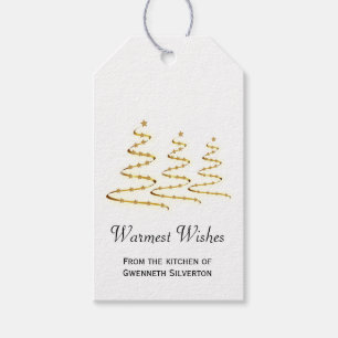 Étiquettes-cadeau Souhaits les plus chauds Artsy Gold Stylisé Arbres