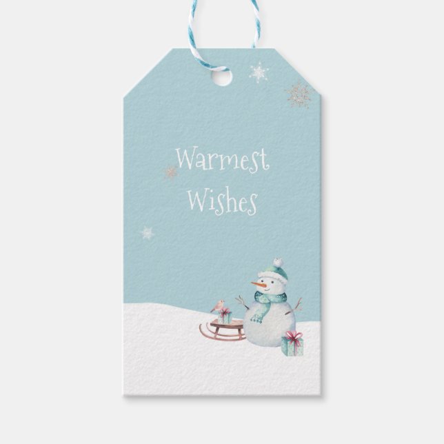 Étiquettes-cadeau Souhaits les plus chauds Cadeaux de motoneige Snow (Devant)